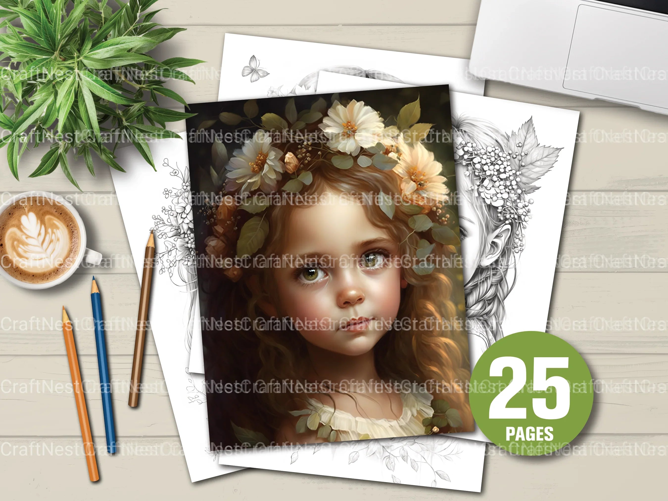 Hawaiian Girl Coloring Book - CraftNest - Digital Crafting and Art