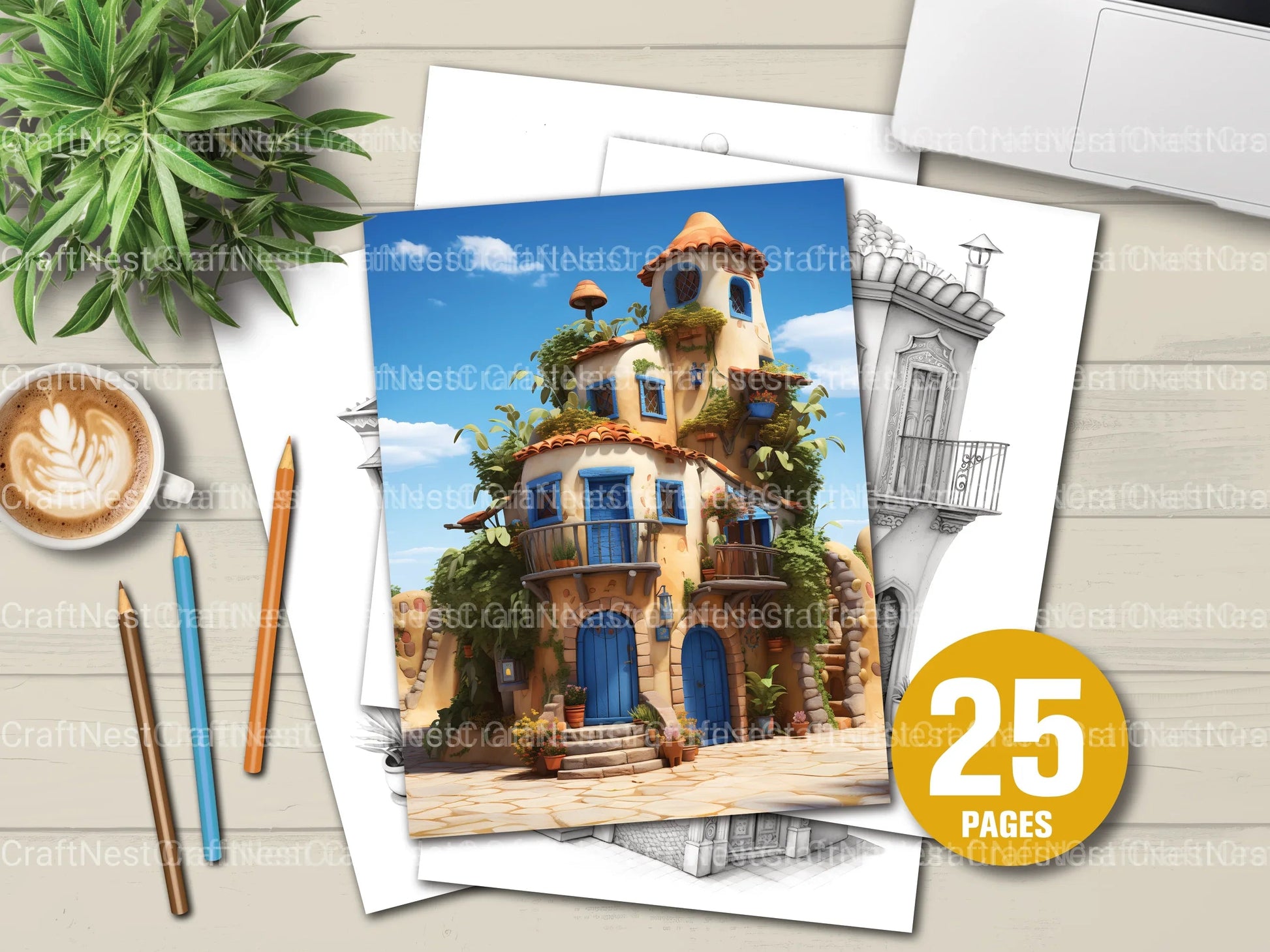 Moroccan Tiny House Coloring Book - CraftNest - Digital Crafting and Art