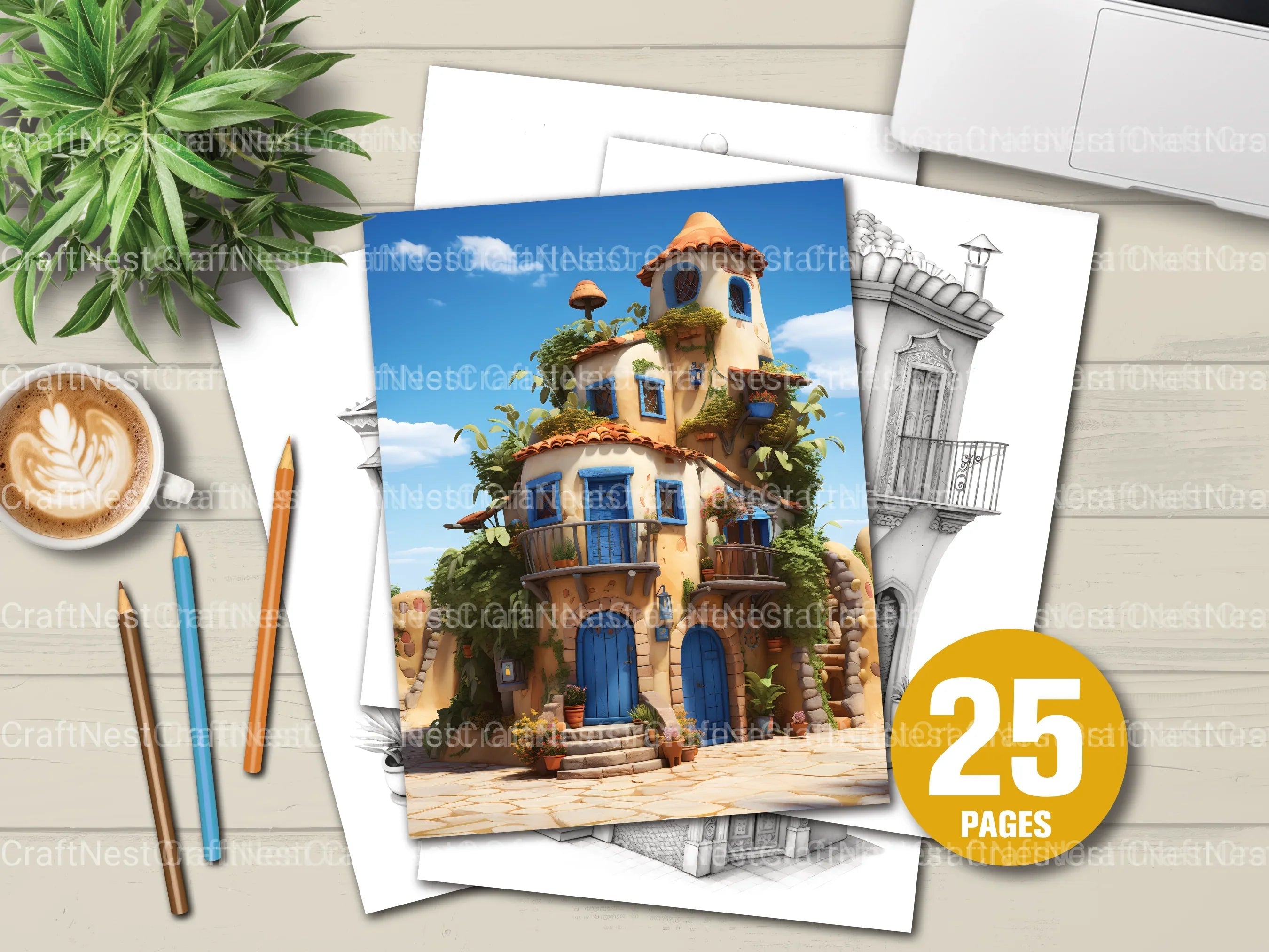 Moroccan Tiny House Coloring Book - CraftNest - Digital Crafting and Art