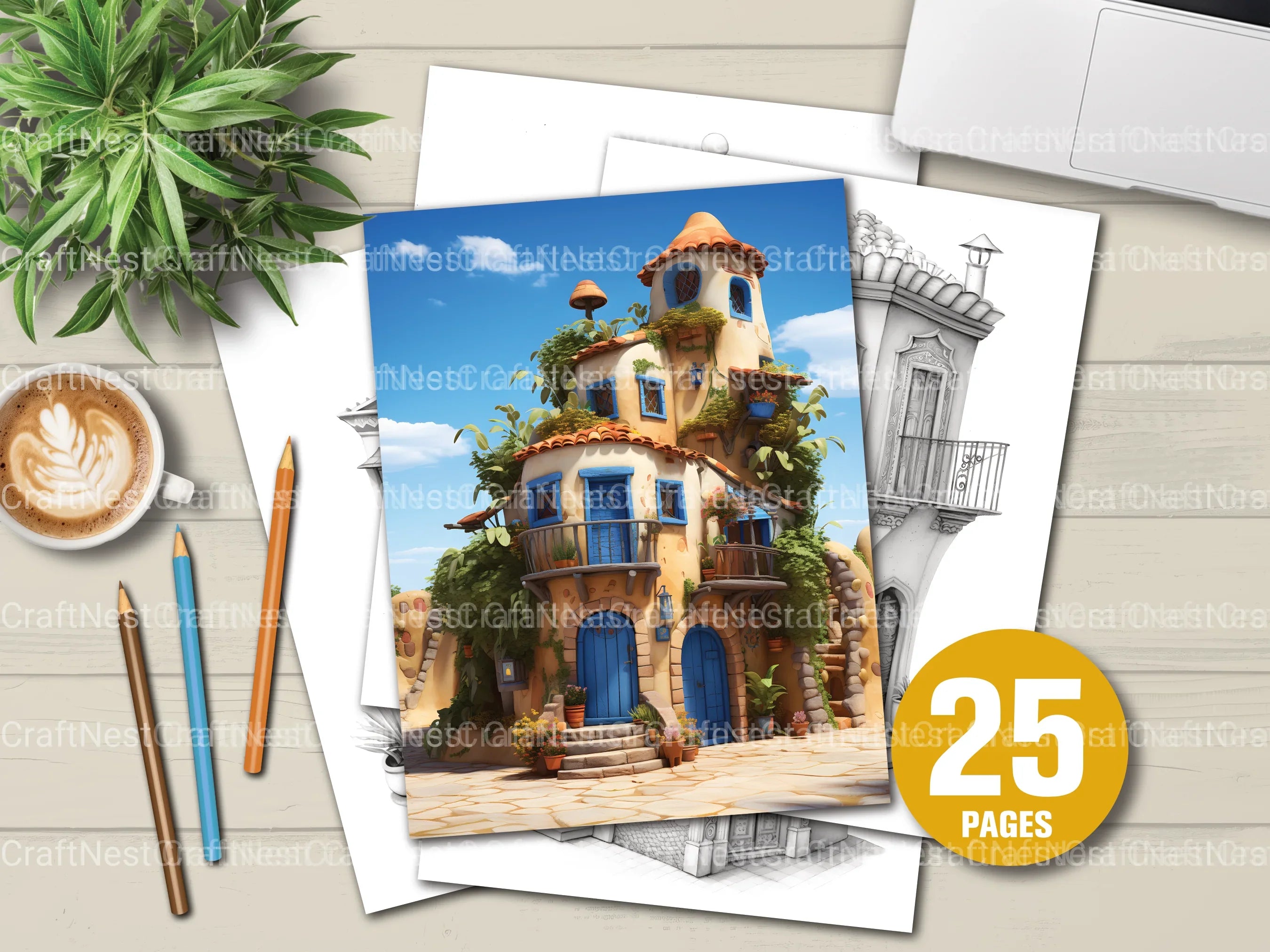 Moroccan Tiny House Coloring Book - CraftNest - Digital Crafting and Art
