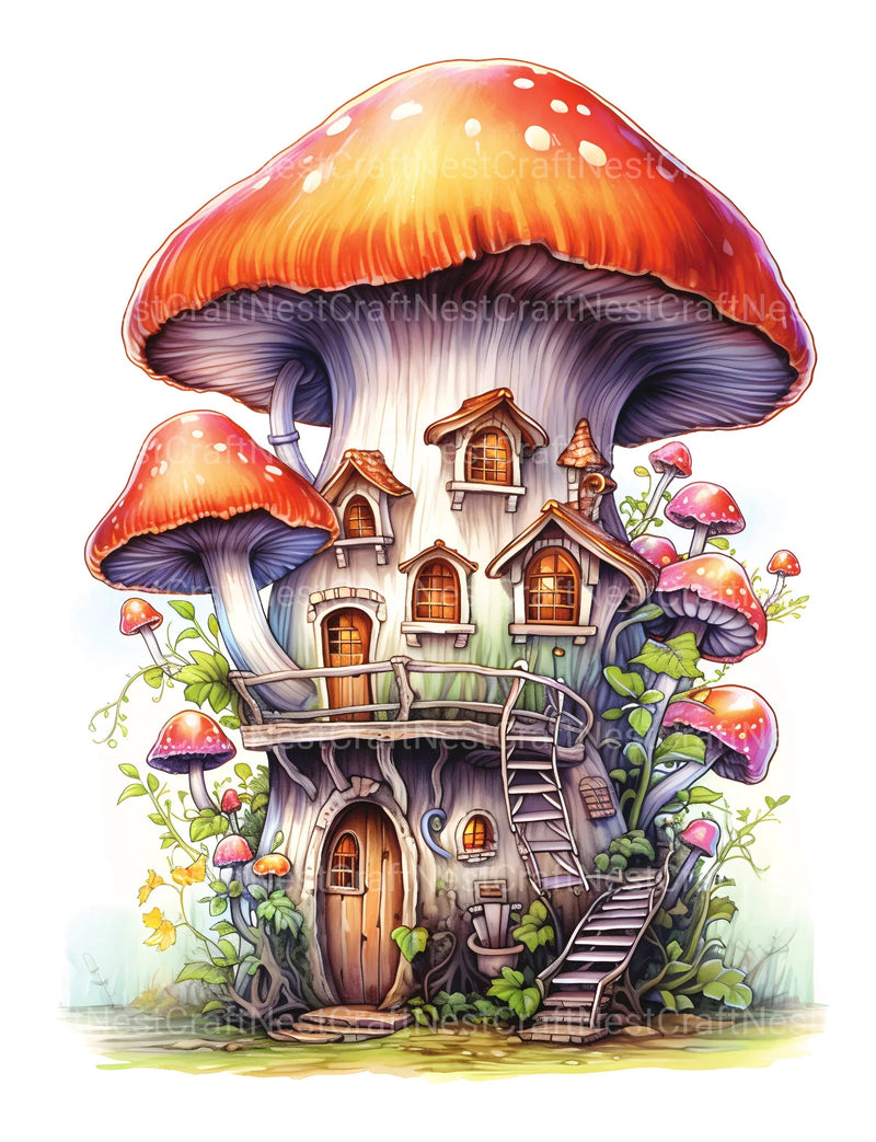 Mushroom House Coloring Book - CraftNest - Digital Crafting and Art