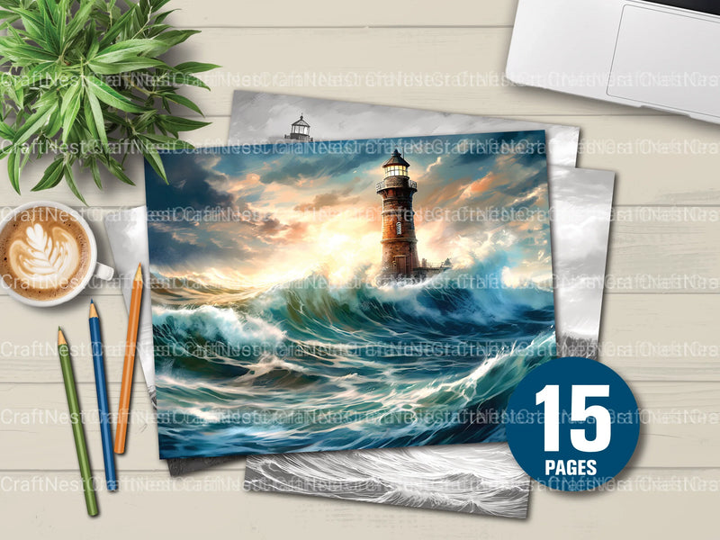 Lighthouses Coloring Book - CraftNest - Digital Crafting and Art
