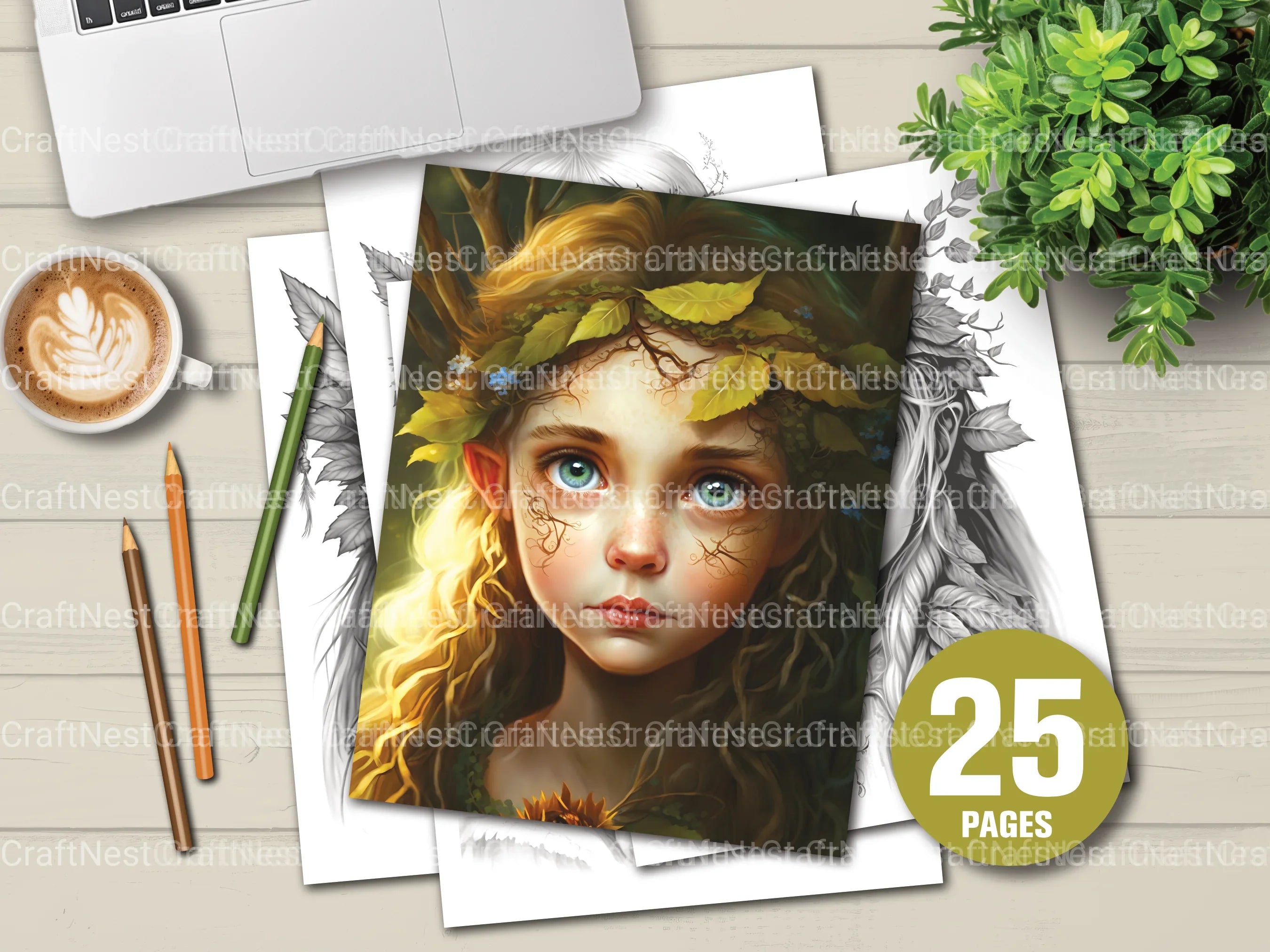 Fairy Girl Coloring Book - CraftNest - Digital Crafting and Art