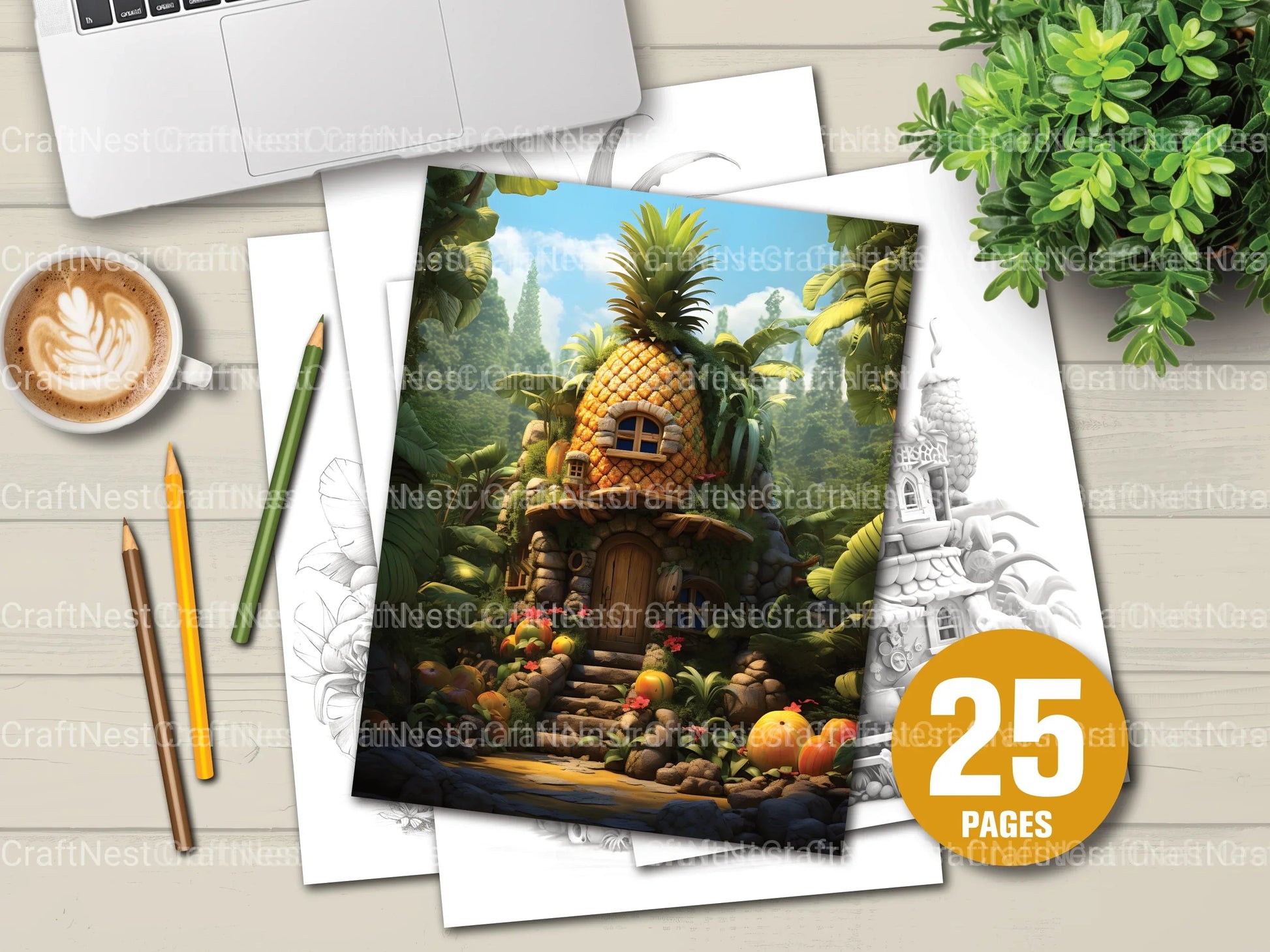 Fairy House Coloring Book - CraftNest - Digital Crafting and Art