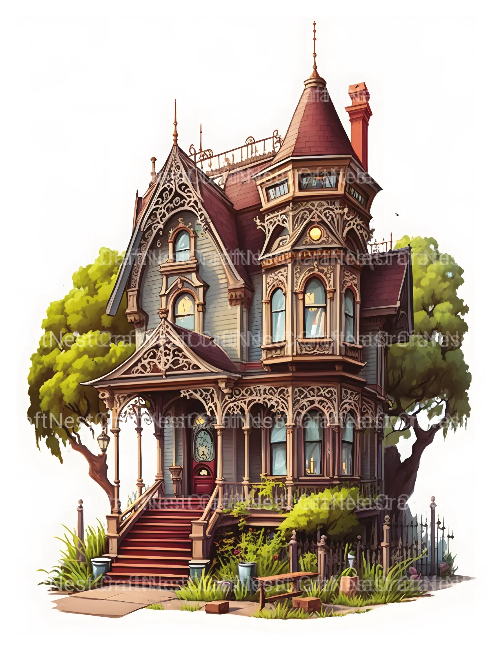 Victorian Tiny House Coloring Book