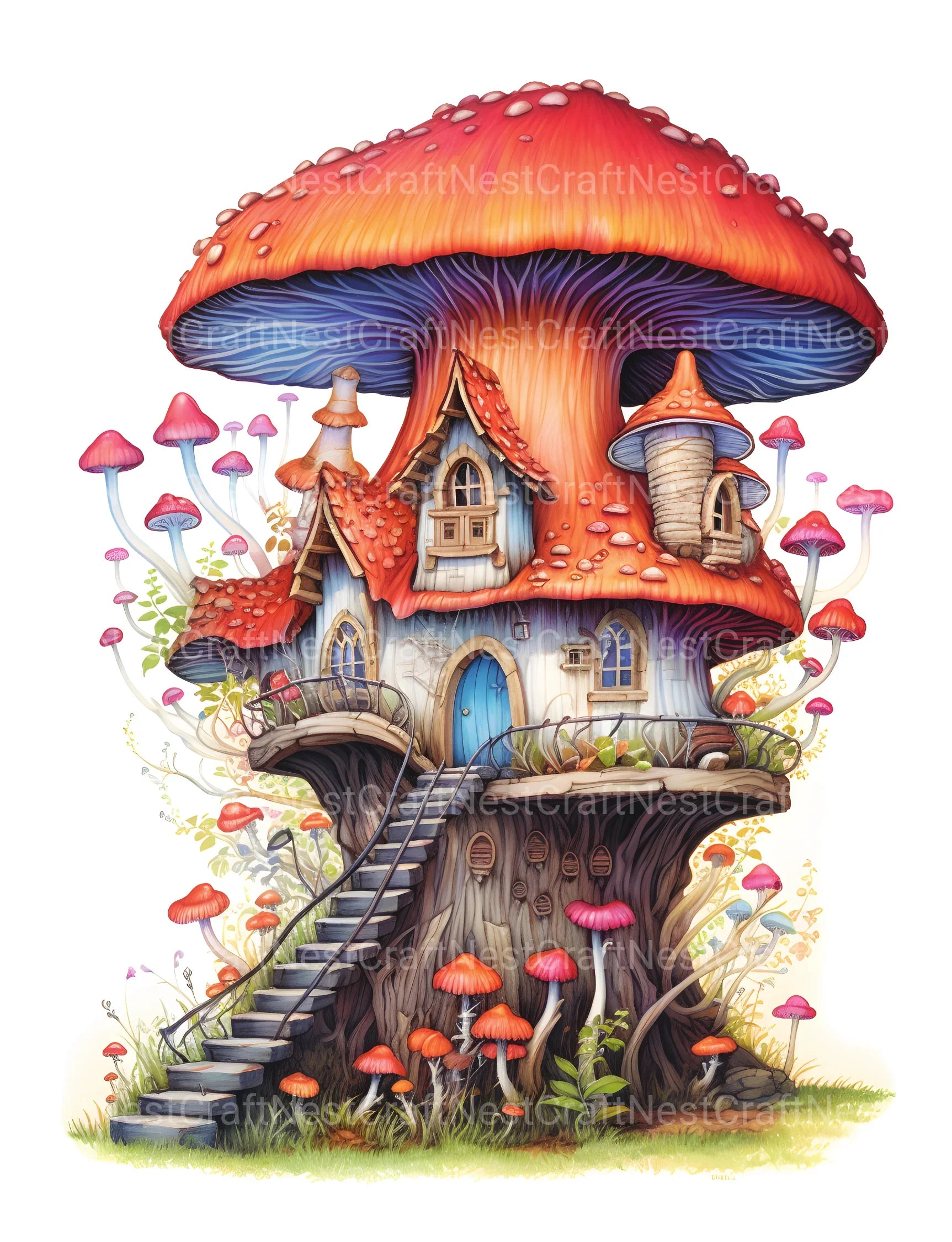 Mushroom House Coloring Book