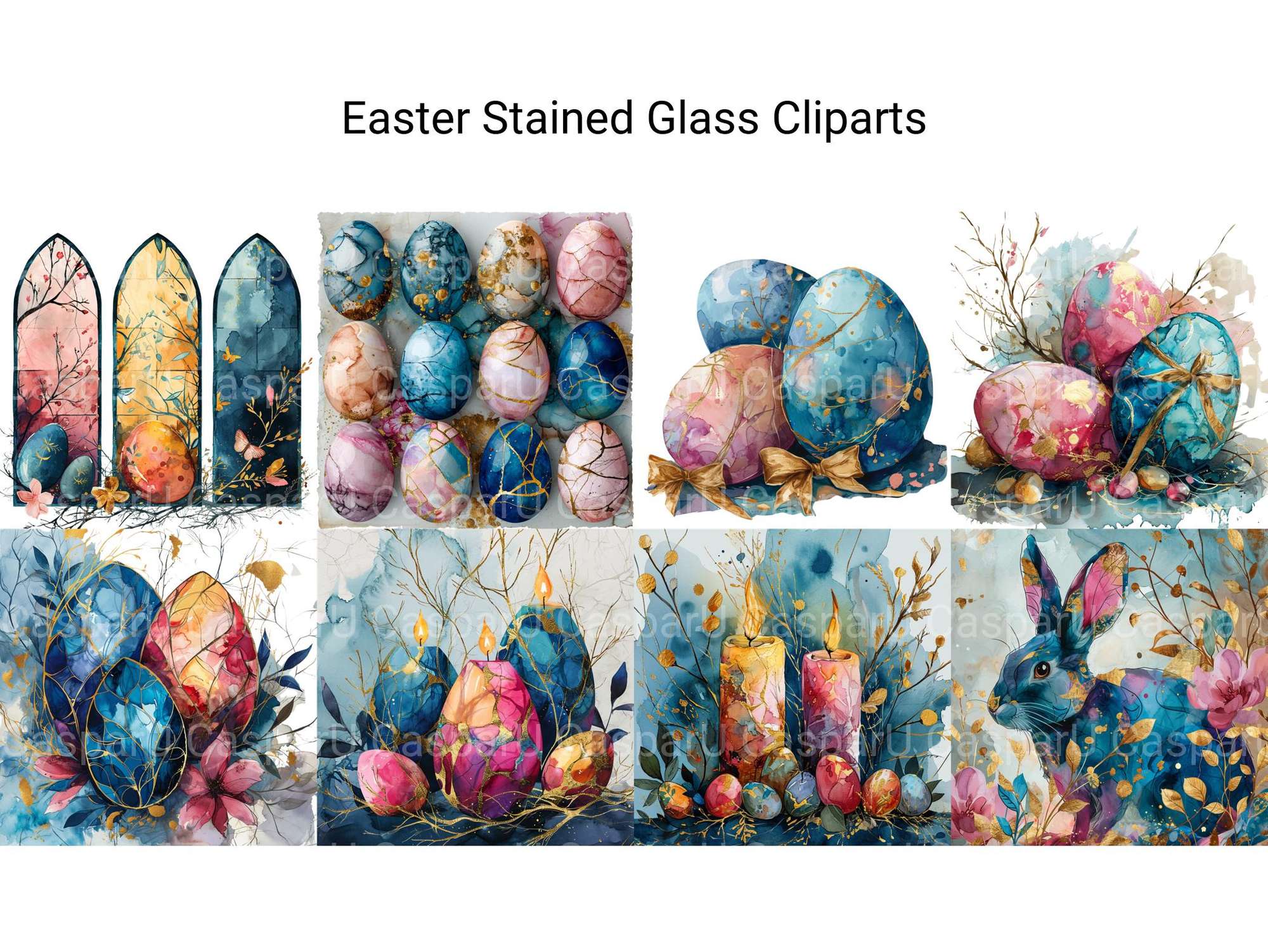 Easter Stained Glass Clipart