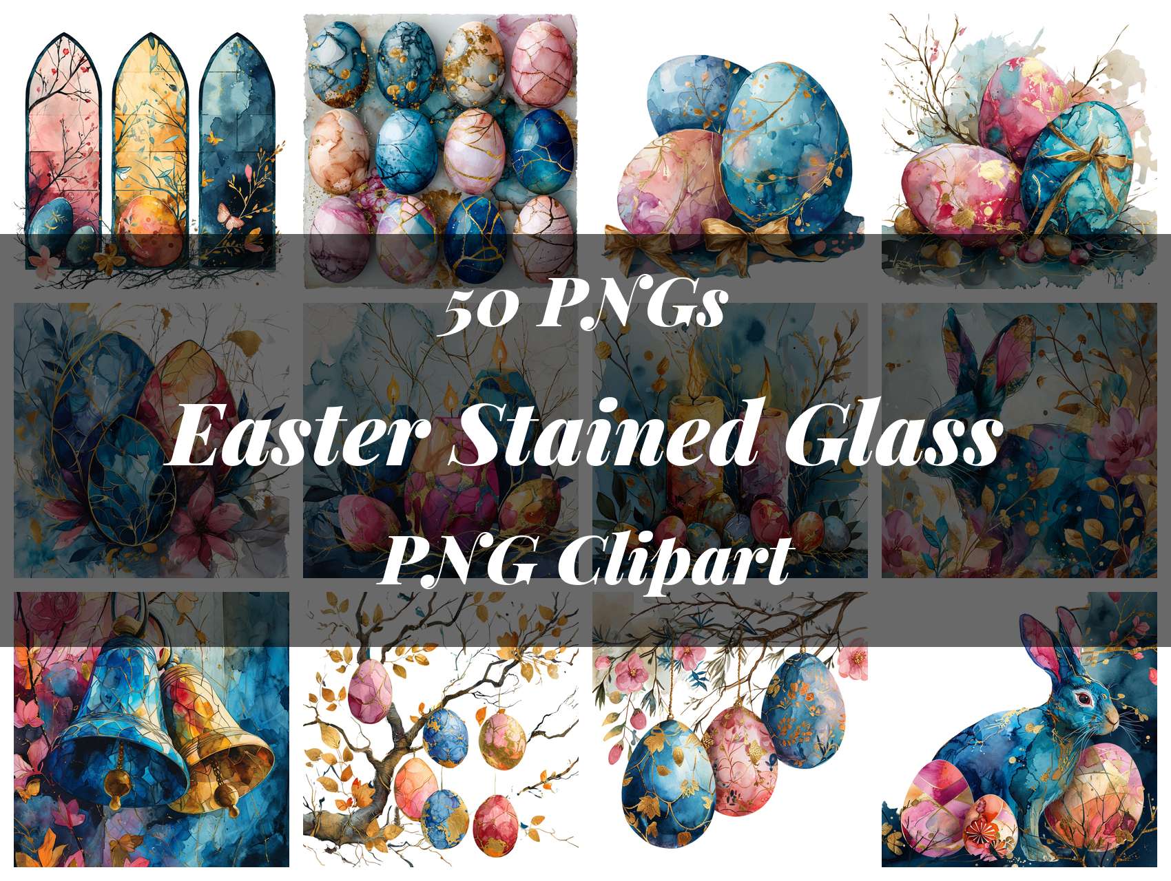 Easter Stained Glass Clipart