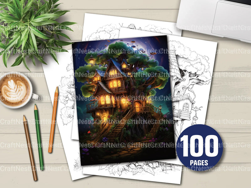 Treehouse Coloring Book - CraftNest - Digital Crafting and Art