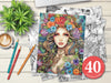 Flower Women Coloring Book