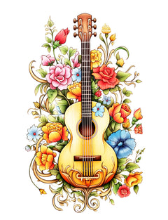 Flower Instrument Coloring Book - CraftNest - Digital Crafting and Art