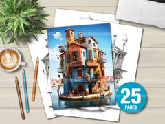 Venetian Tiny House Coloring Book - CraftNest - Digital Crafting and Art