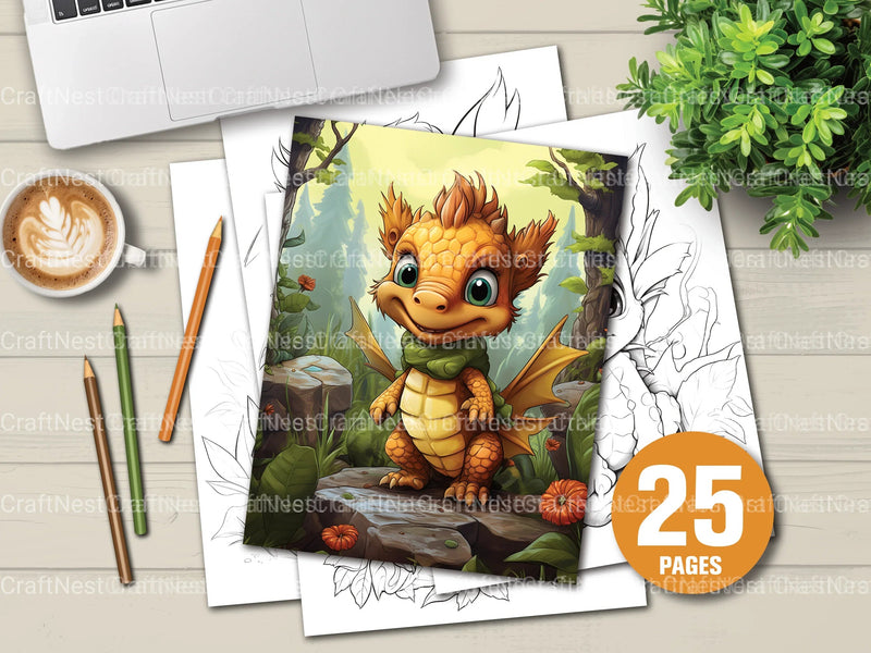 Baby Dragon Coloring Book - CraftNest - Digital Crafting and Art