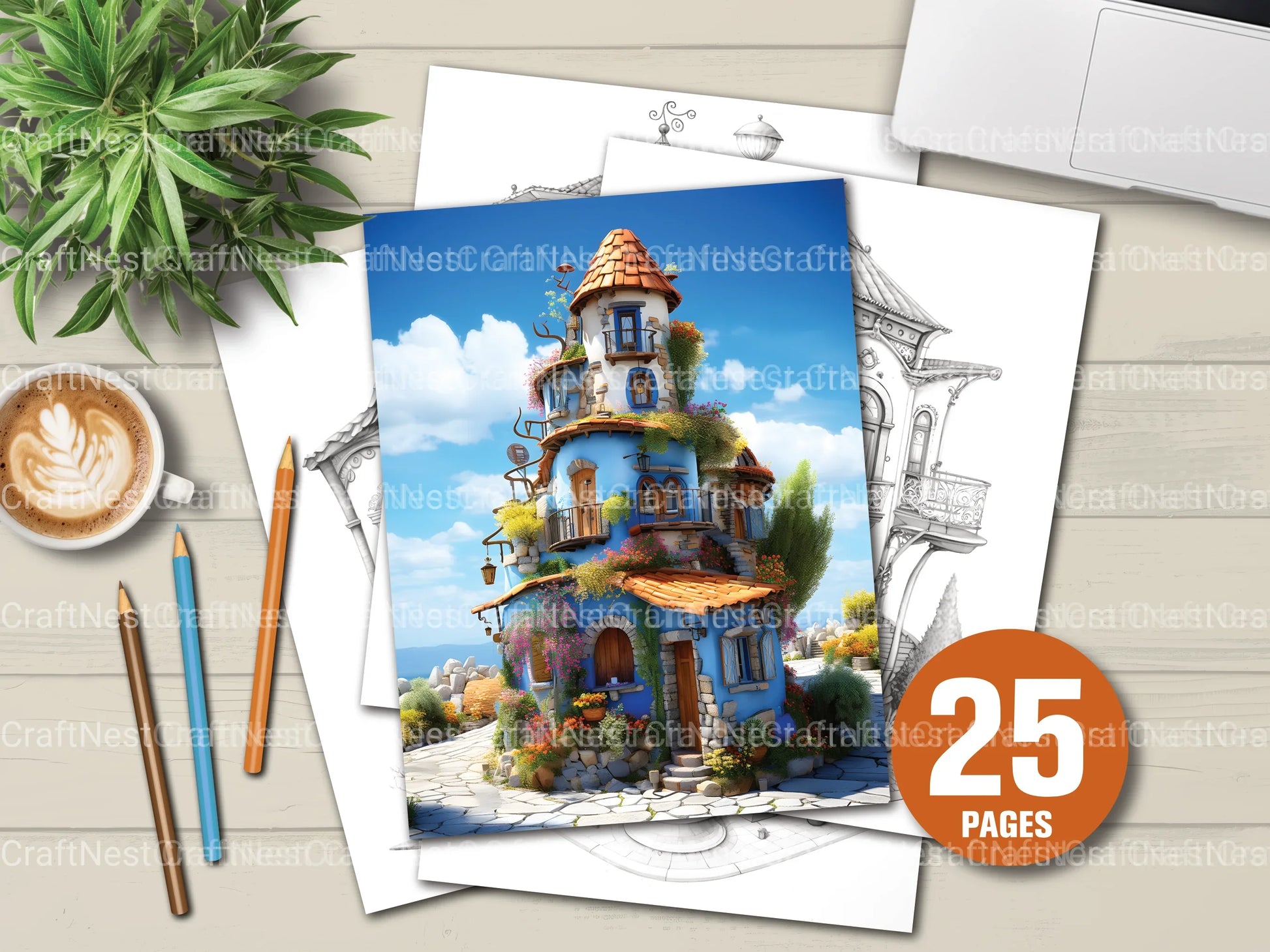 Turkish Tiny House Coloring Book - CraftNest - Digital Crafting and Art