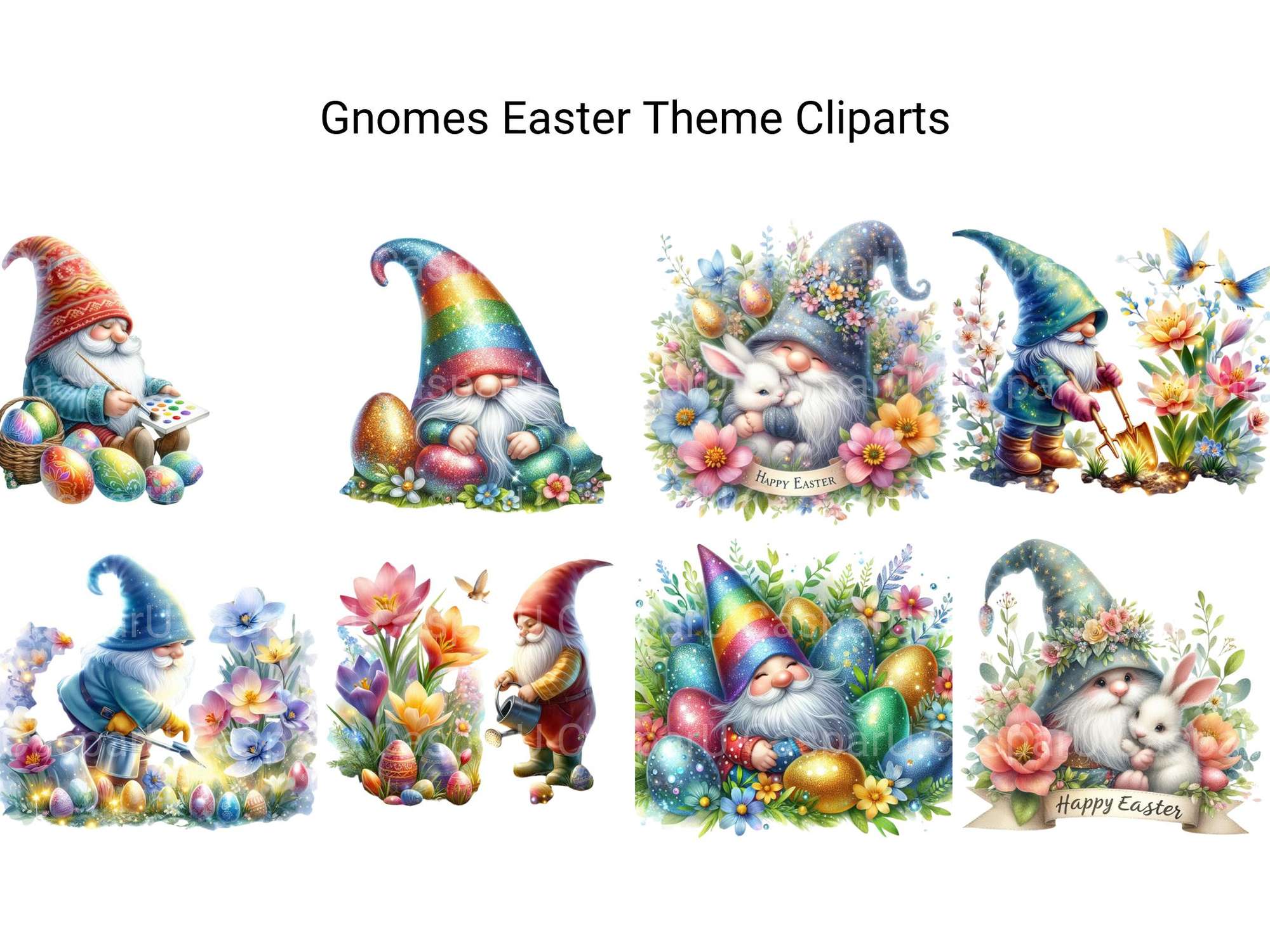 Gnomes Easter Theme Clipart