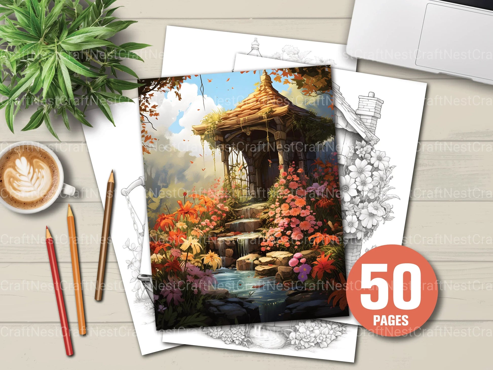 Wishing Well Coloring Book - CraftNest - Digital Crafting and Art