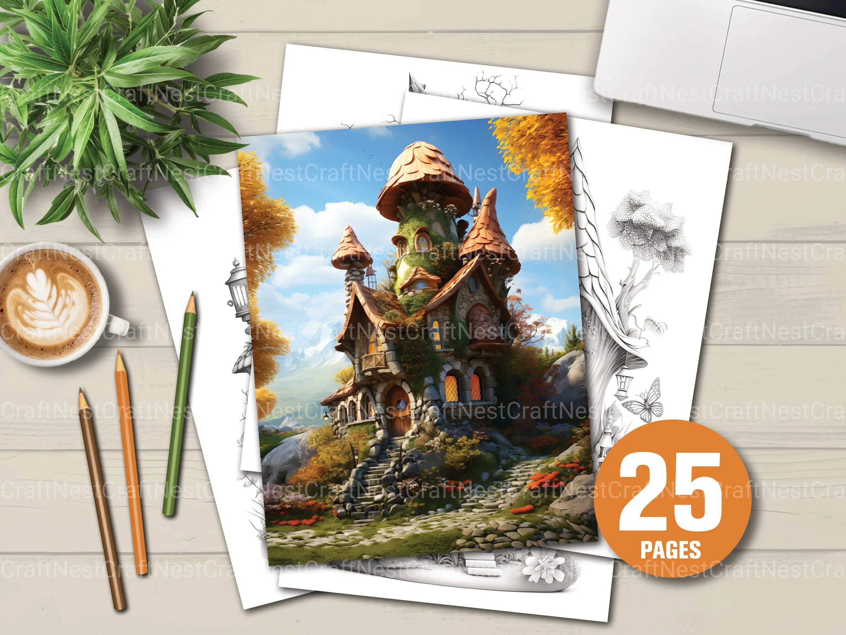 Fairy Houses 3 Coloring Book