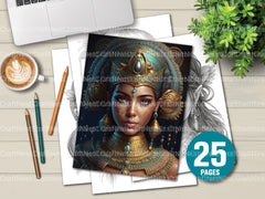 Ancient Egypt Queen Coloring Book - CraftNest - Digital Crafting and Art