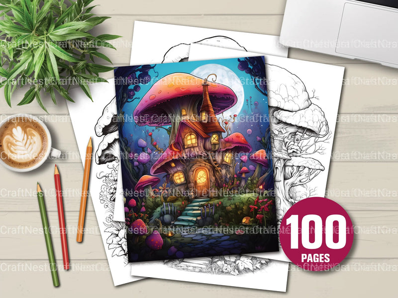 Fairy Houses Coloring Book - CraftNest - Digital Crafting and Art