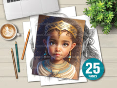 Cute Egyptian Girl Coloring Book - CraftNest - Digital Crafting and Art