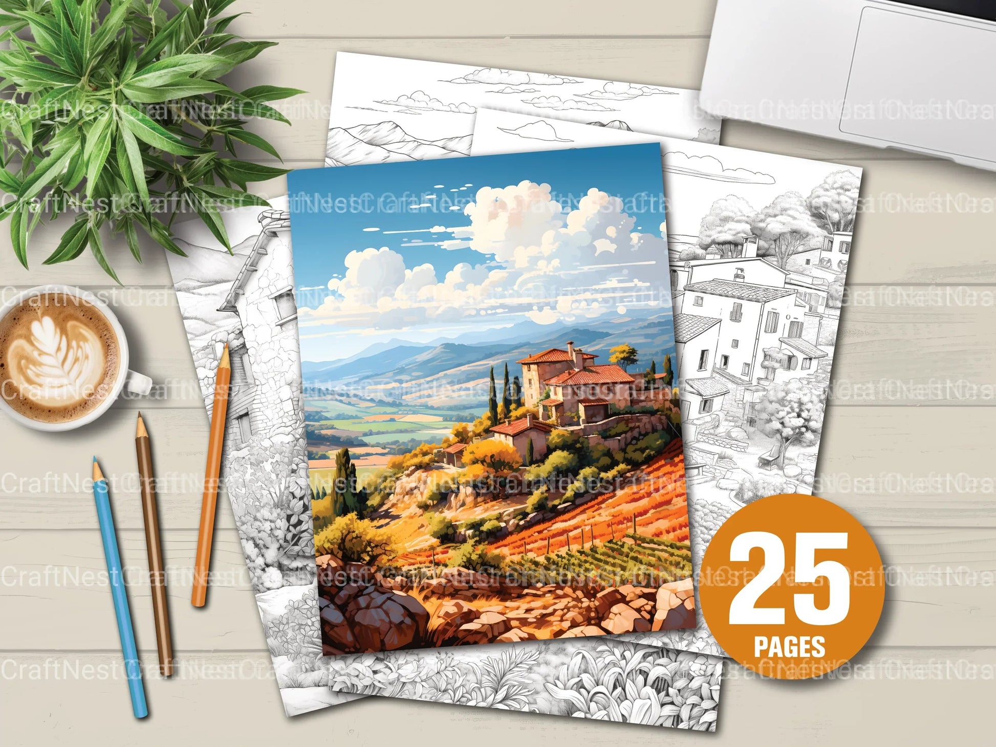 Spanish Country Houses Coloring Book - CraftNest - Digital Crafting and Art