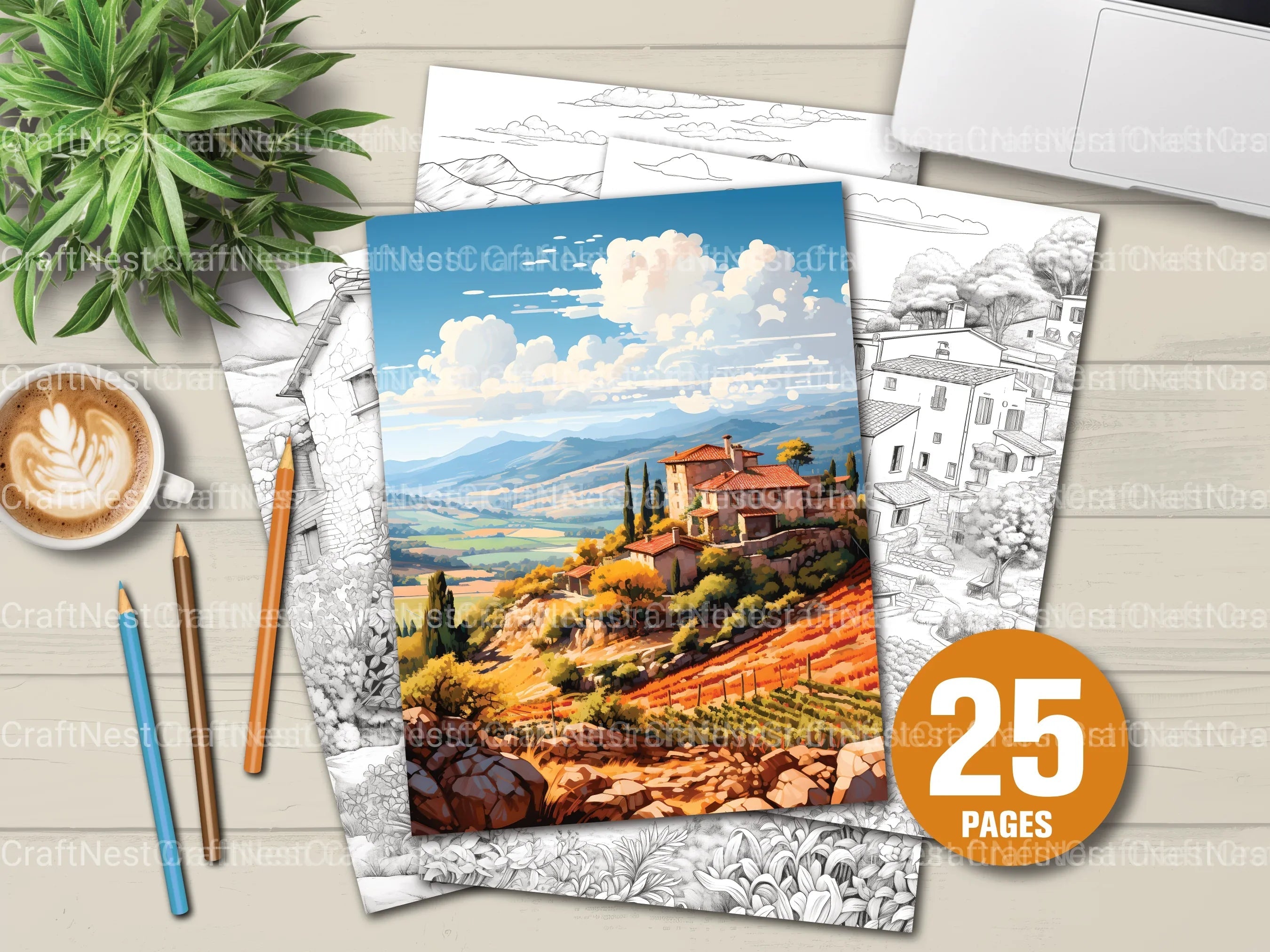 Spanish Country Houses Coloring Book - CraftNest - Digital Crafting and Art