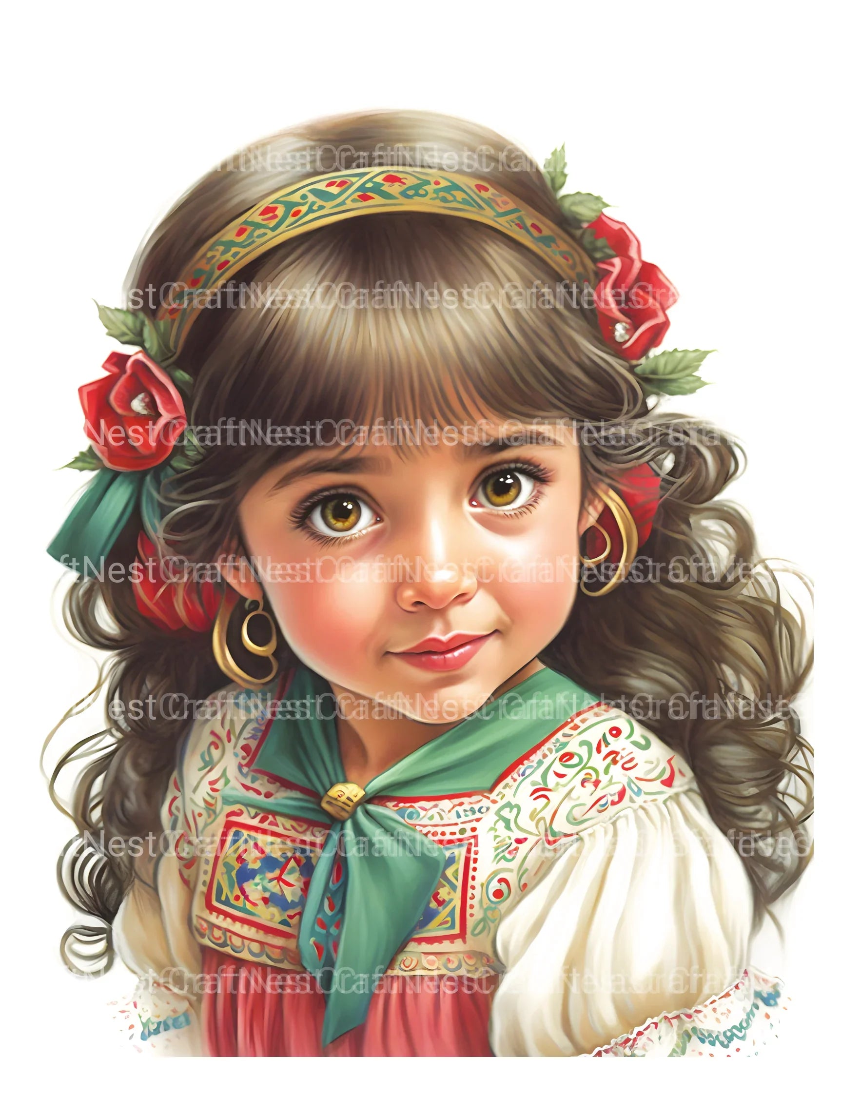 Cute Mexican Girl Coloring Book - CraftNest - Digital Crafting and Art