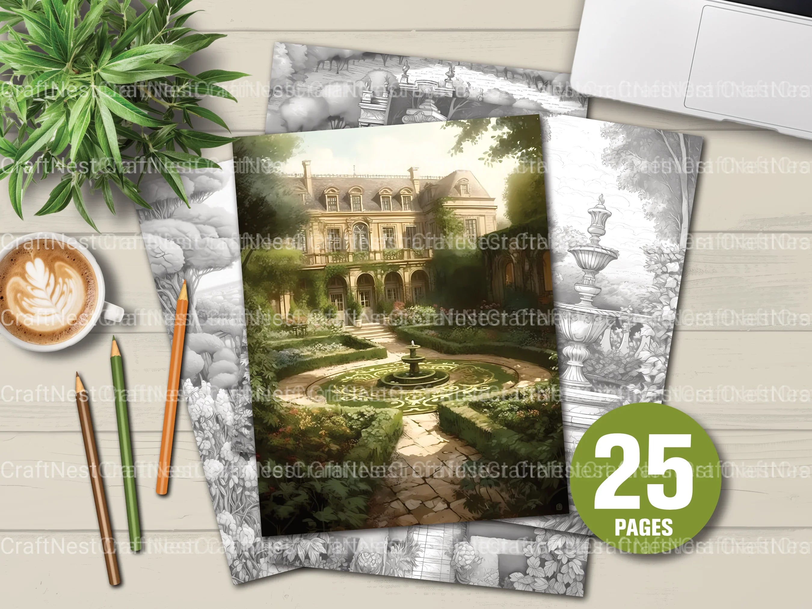 Formal Garden Coloring Book - CraftNest - Digital Crafting and Art