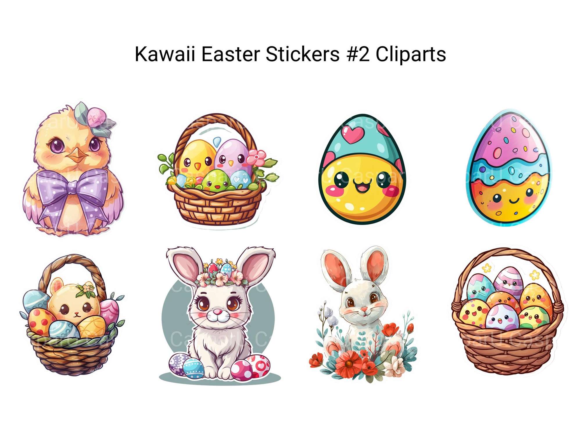 Kawaii Easter Stickers #2 Clipart