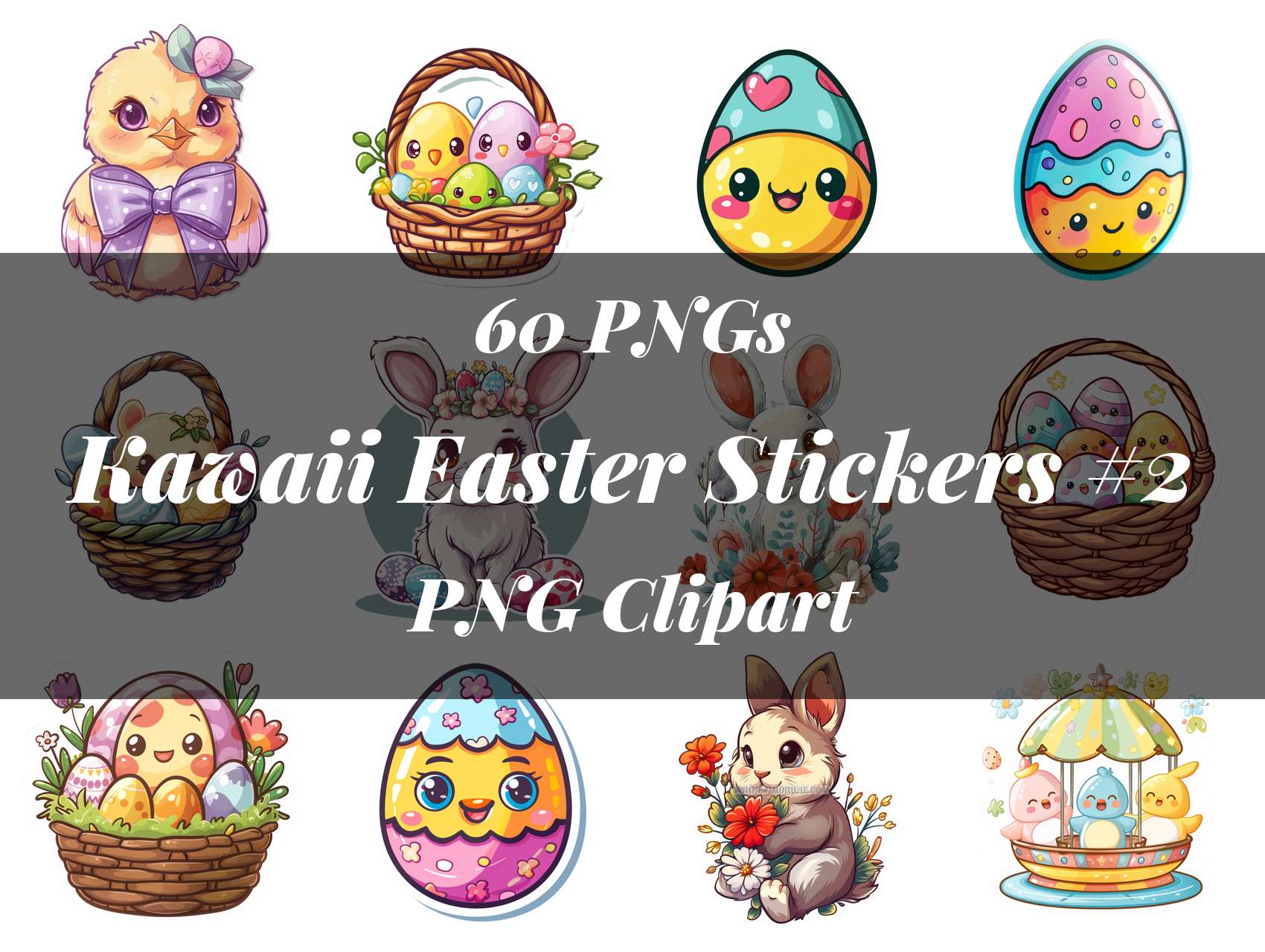 Kawaii Easter Stickers #2 Clipart