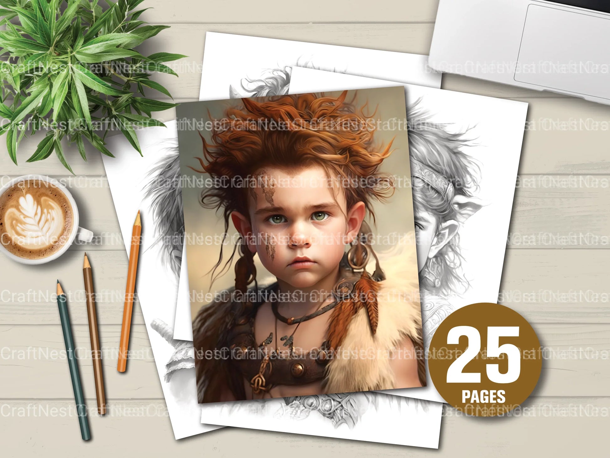 Babarian Girl Coloring Book - CraftNest - Digital Crafting and Art