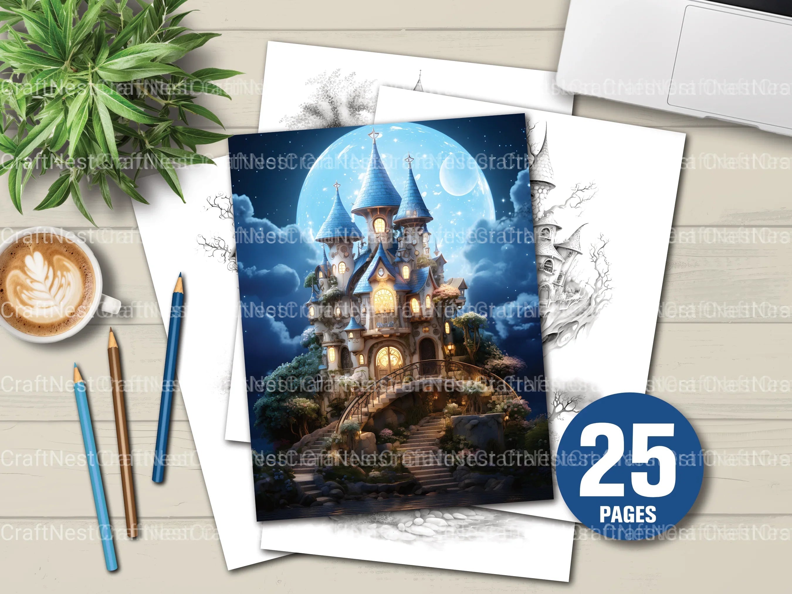 Fairy Fort Coloring Book - CraftNest - Digital Crafting and Art