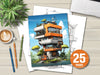 Contemporary Tiny House Coloring Book