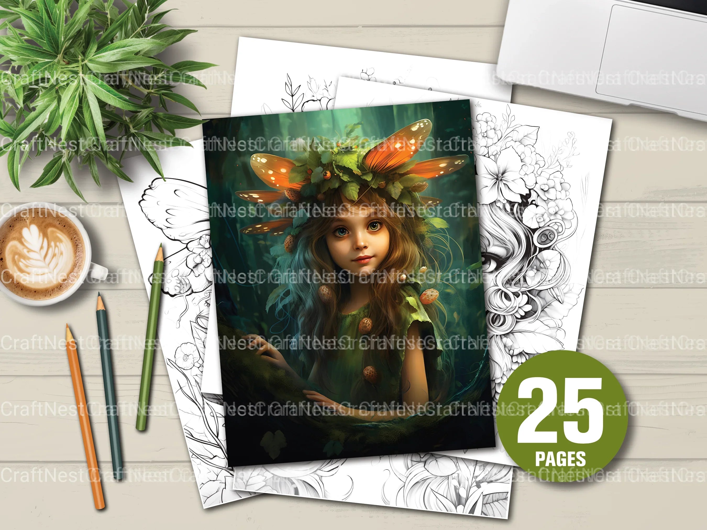 Forest Fairies Coloring Book - CraftNest - Digital Crafting and Art