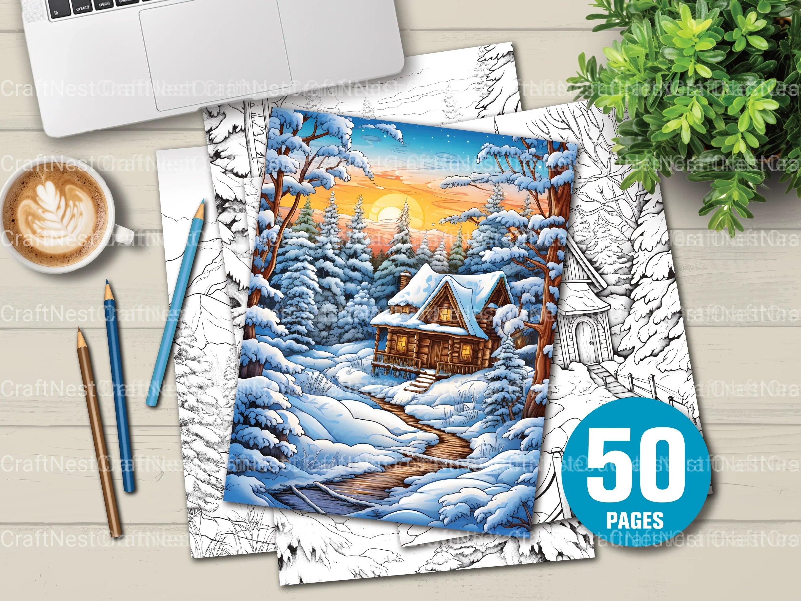 Winterland Coloring Book - CraftNest - Digital Crafting and Art