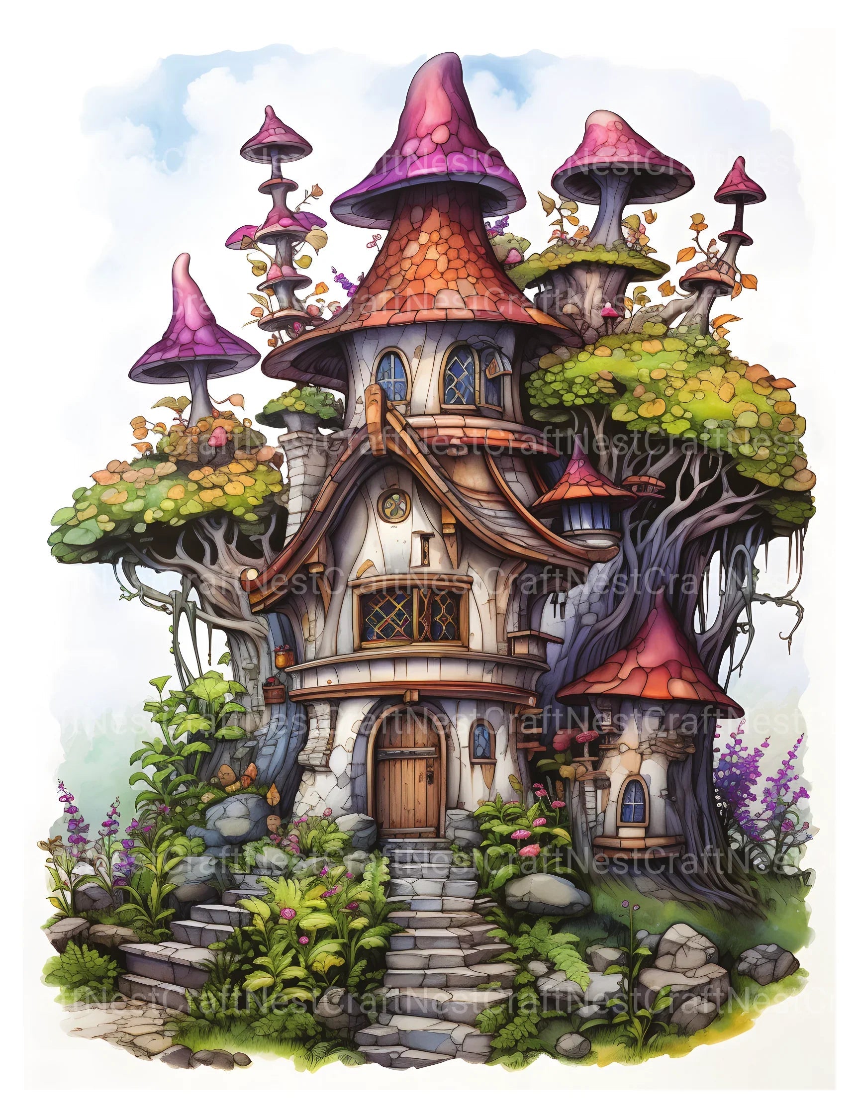 Fairy Houses 3 Coloring Book - CraftNest - Digital Crafting and Art