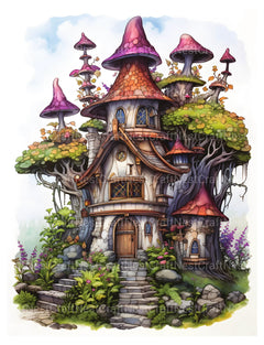 Fairy Houses 3 Coloring Book - CraftNest - Digital Crafting and Art