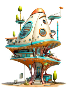 Futuristic Tiny House Coloring Book - CraftNest - Digital Crafting and Art