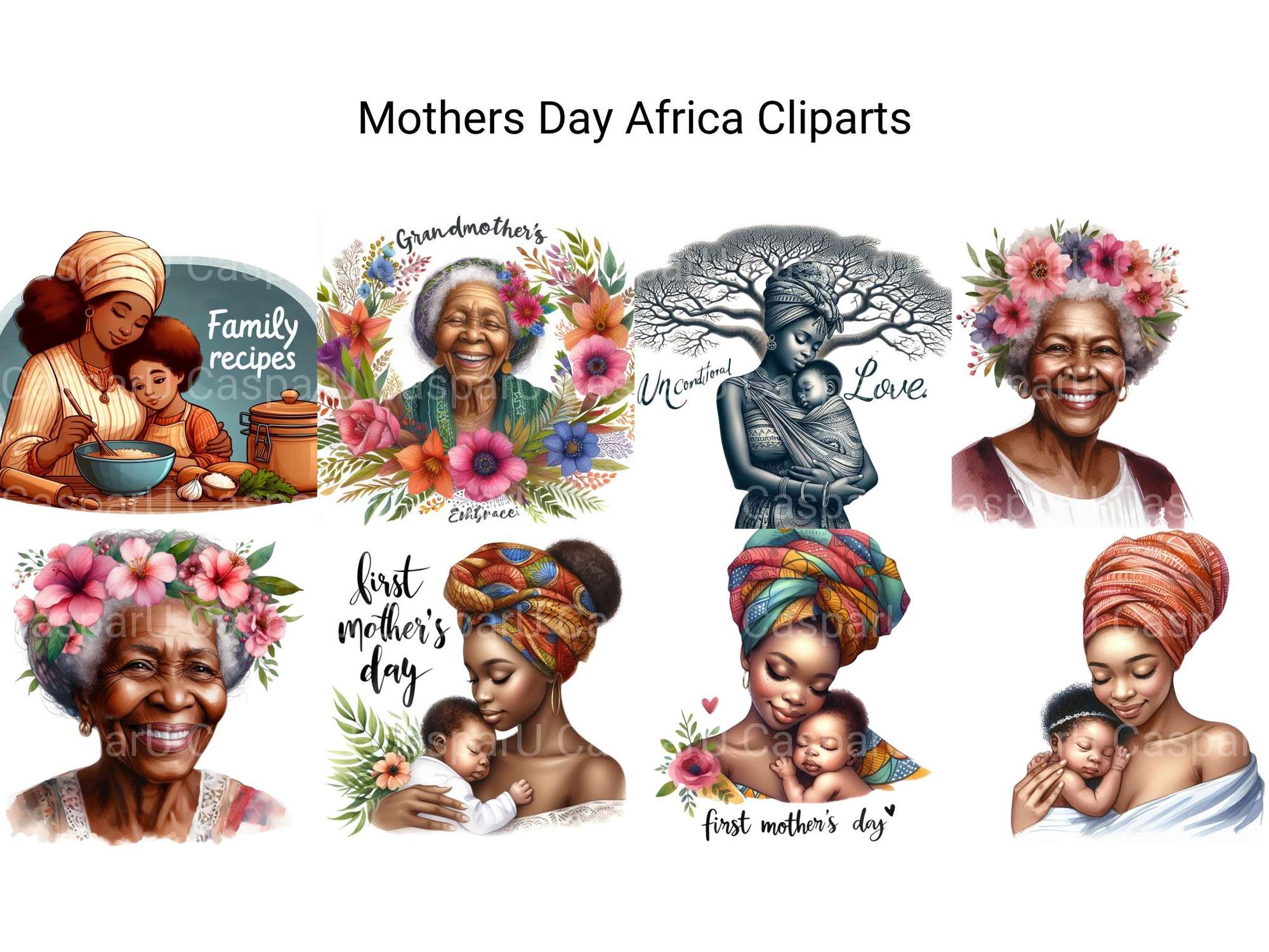 Mothers Day African Theme Clipart
