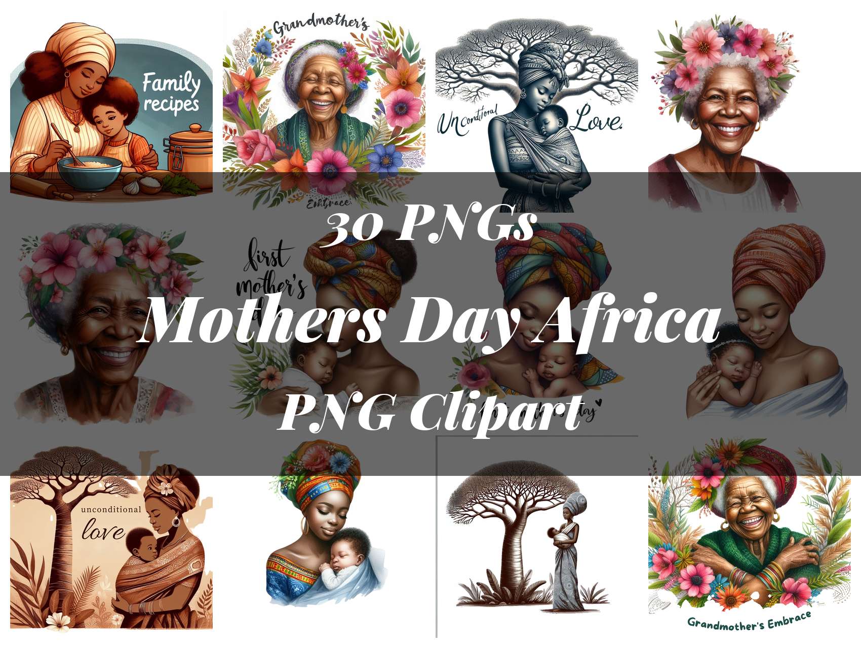 Mothers Day African Theme Clipart
