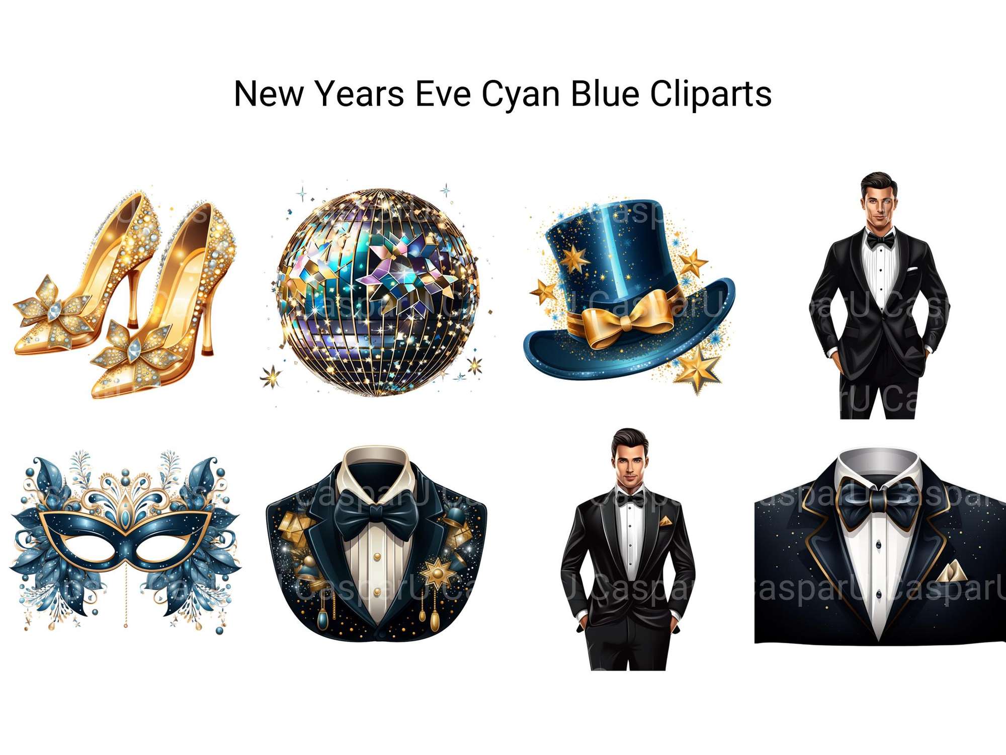 New Years Eve Cyan Blue Clipart
