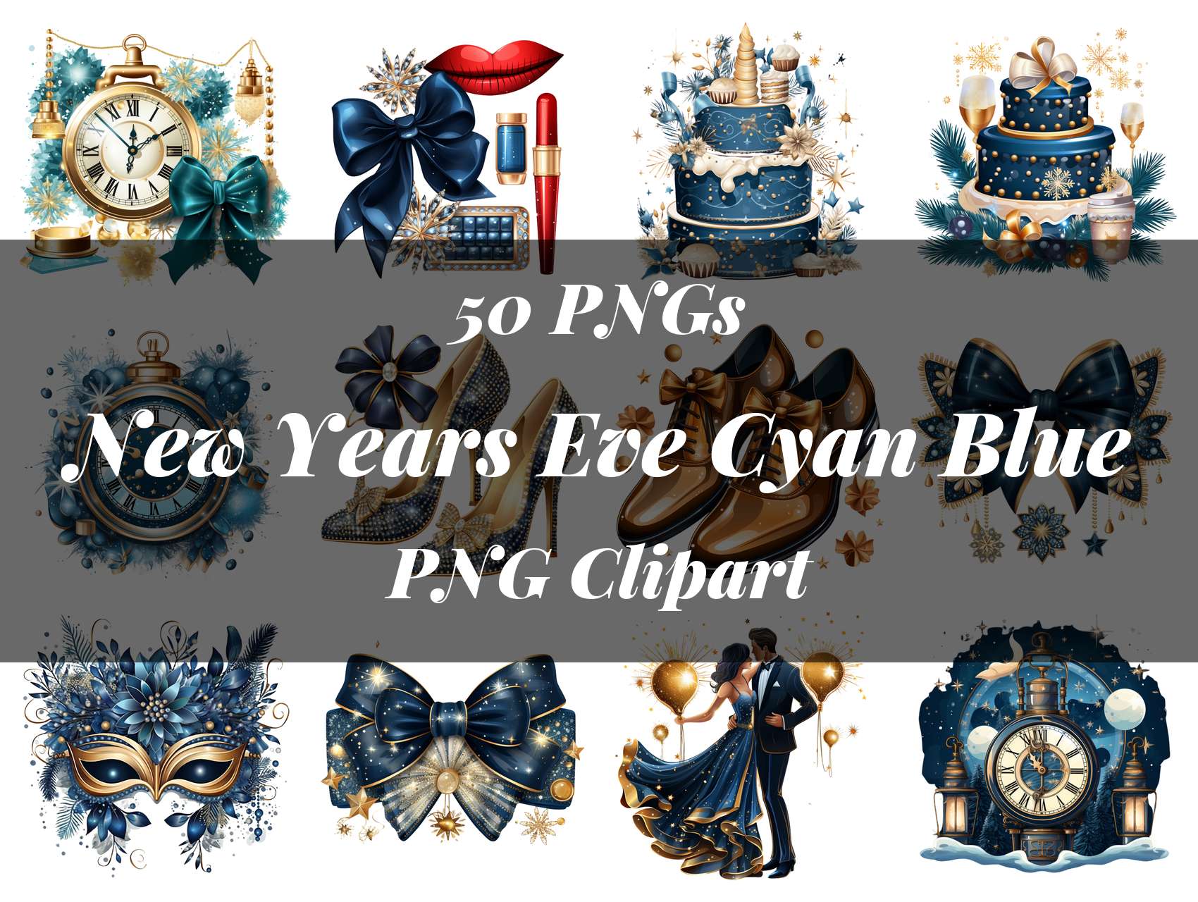 New Years Eve Cyan Blue Clipart