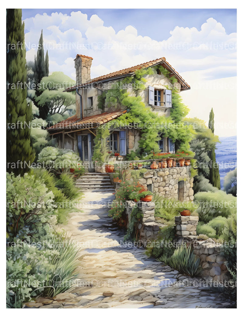 Italian Houses Coloring Book - CraftNest - Digital Crafting and Art