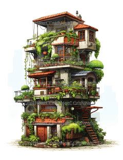 Intricate Garden Houses Coloring Book - CraftNest - Digital Crafting and Art