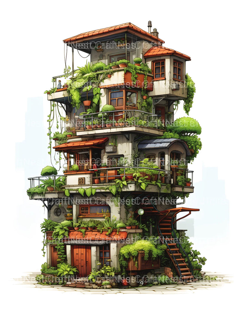 Intricate Garden Houses Coloring Book - CraftNest - Digital Crafting and Art