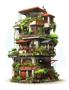 Intricate Garden Houses Coloring Book - CraftNest - Digital Crafting and Art