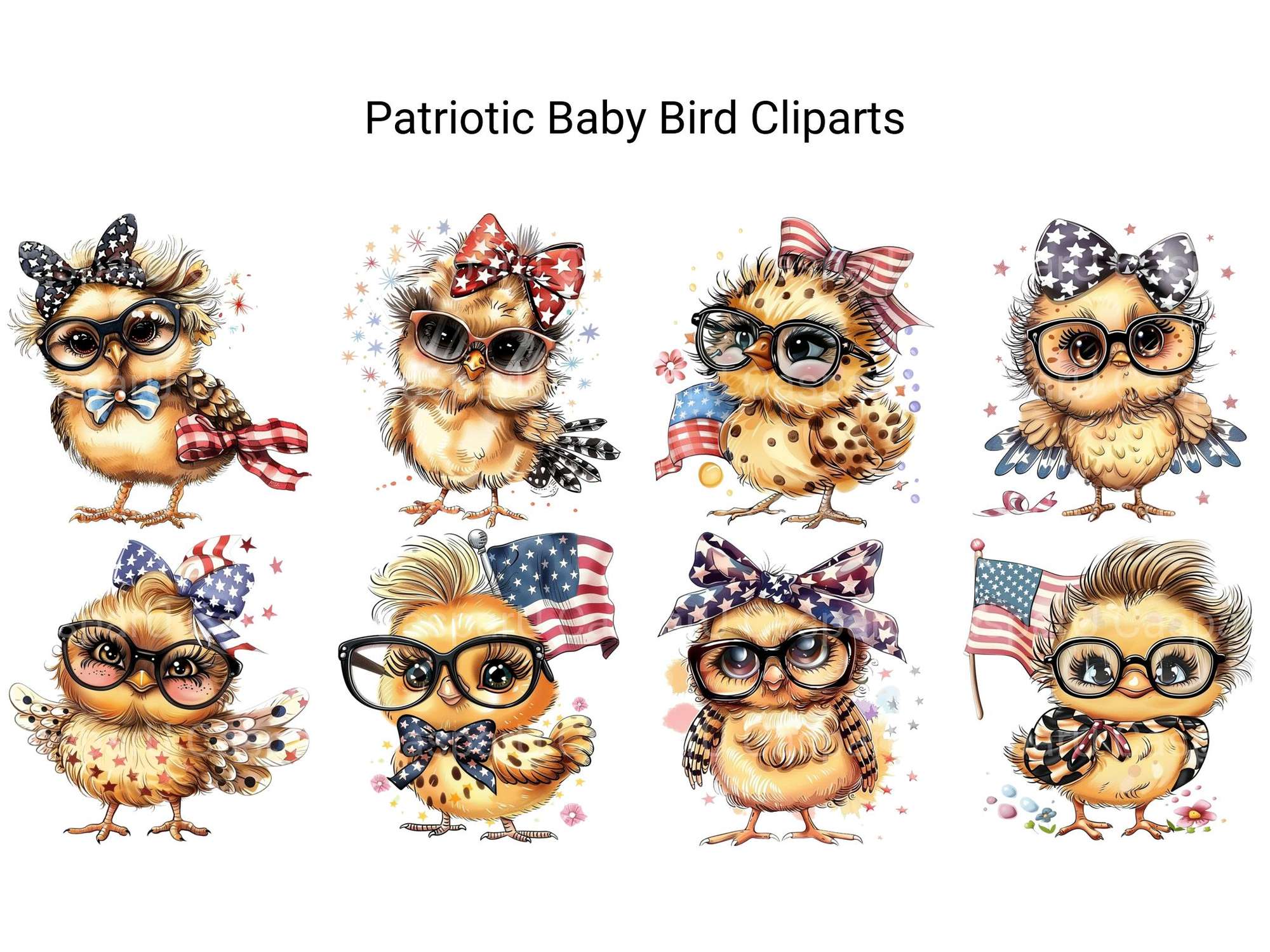 Patriotic Baby Bird Clipart