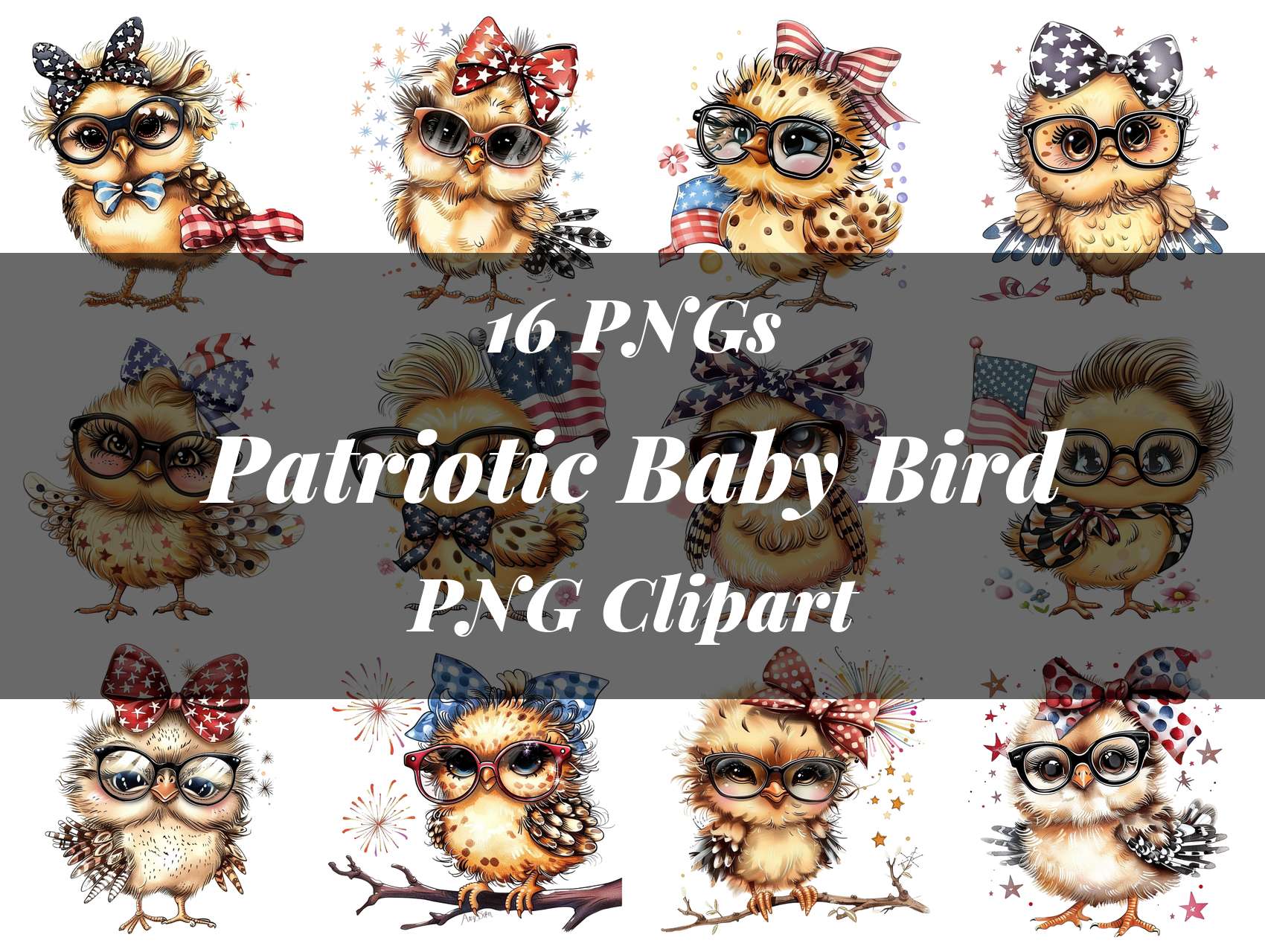 Patriotic Baby Bird Clipart