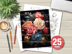 Rose Flower Coloring Book - CraftNest - Digital Crafting and Art