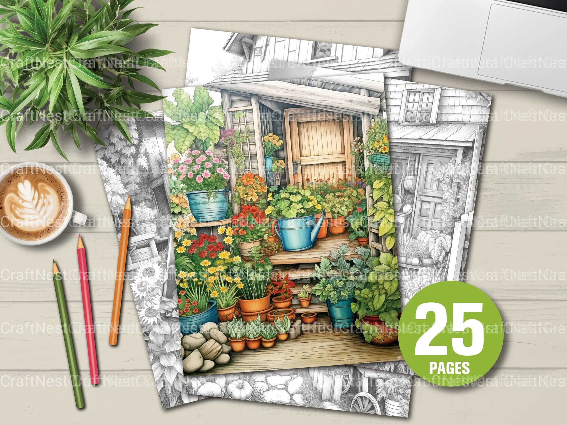 Farmers Garden Coloring Book - CraftNest - Digital Crafting and Art